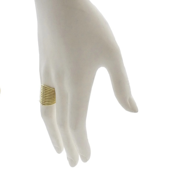 SAVVY CIE JEWELS 14K Yellow Gold Plated Pave CZ Multi Band Ring - Picture 2 of 10